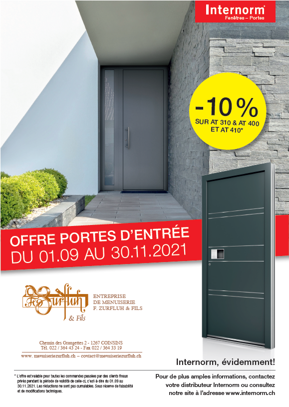 Promotion porte d'entrée fin 2021